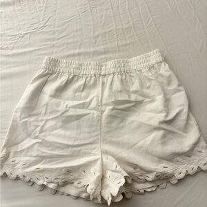Z Supply Cream Elastic Waist Shorts